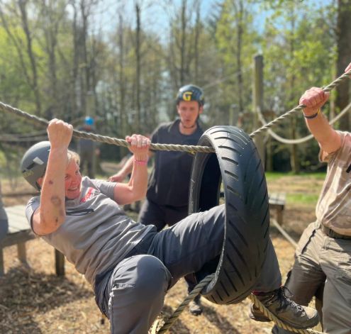 adult on the low ropes